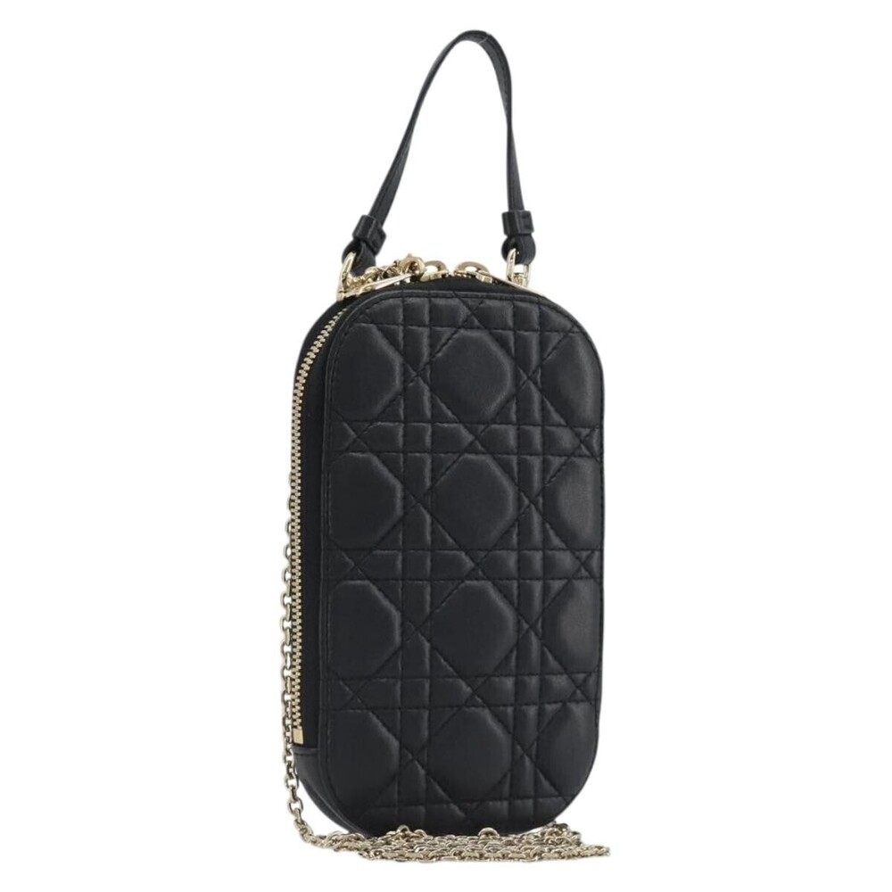 Christian Dior Lady Dior Phone Holder on Chain Cannage Quilt Lambskin